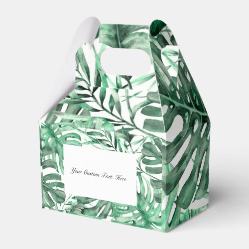 Green Tropical Palm Leaves Summer Island Wedding Favor Boxes