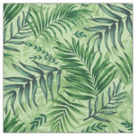 Green Tropical Palm &amp; Monstera Leaves Fabric