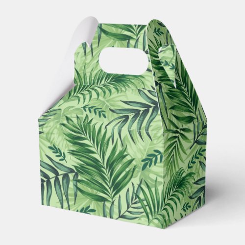 Green Tropical Palm  Monstera Leaves Favor Boxes