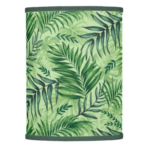Green Tropical Palm & Monstera Leaves Lamp Shade