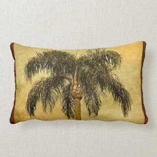 Green Tropical Palm Tree Hawaiian Vintage Palms Lumbar Pillow