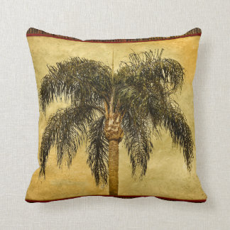 Green Tropical Palm Tree Hawaiian Vintage Palms Throw Pillow