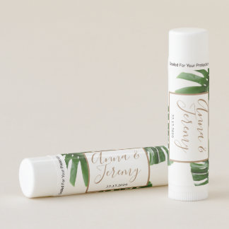 Green Tropical Palm Tree Leaf Thank You Lip Balm