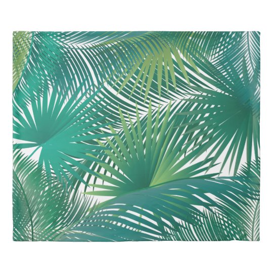 Green Tropical Palm Tree Leaves Decor Fresh Design Duvet Cover