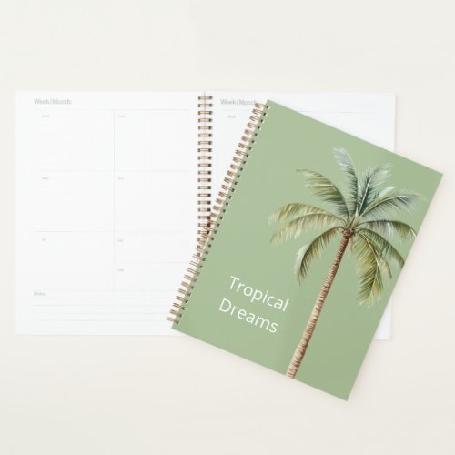 Green Tropical Palm Tree Planner