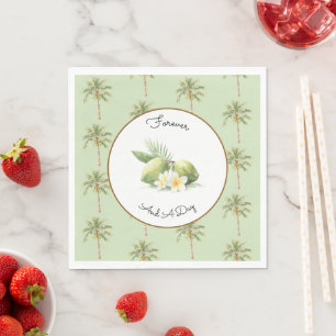 Green Tropical Palm Tree Wedding Napkins