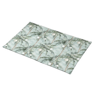 Green Tropical Palm Trees Christmas Cloth Placemat