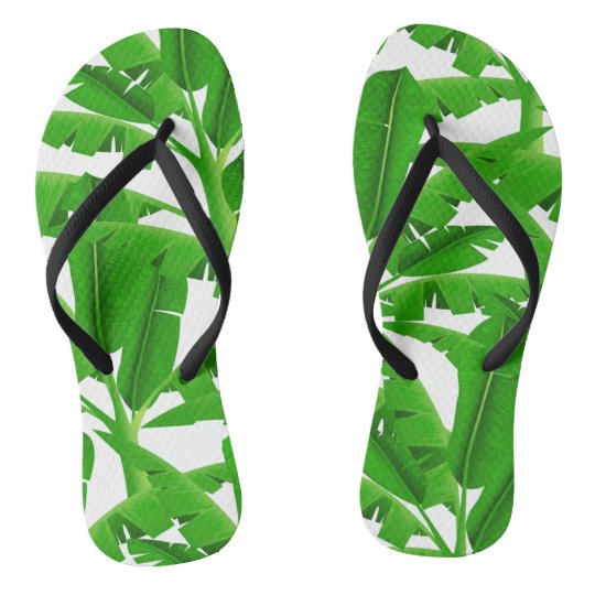 Green tropical palm trees flip flops | Zazzle.com