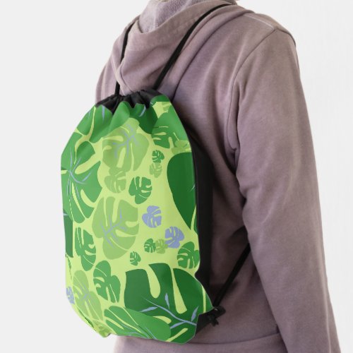 Green Tropics  Drawstring Bag