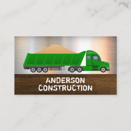 Green Truck  Construction Supplies Business Card