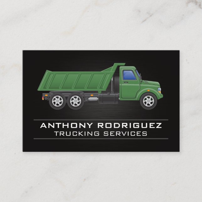 Green Truck | Driver | Logistics  Business Card (Front)