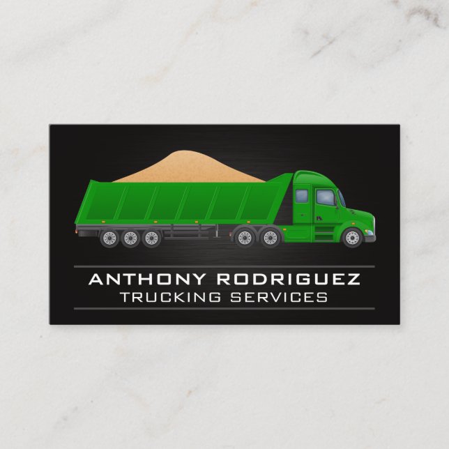 Green Truck | Trucking Services Business Card (Front)