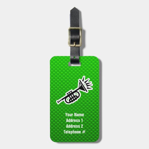 Green Trumpet Luggage Tag