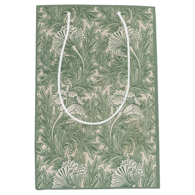  Green Tulips William Morris Gift Bag (Front)