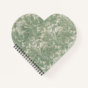 Green Tulips William Morris Spiral Notebook