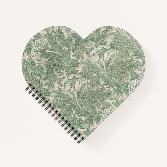 Green Tulips William Morris Spiral Notebook  (Front)