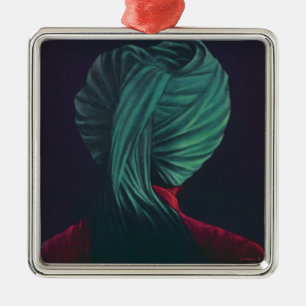 Green Turban Metal Ornament
