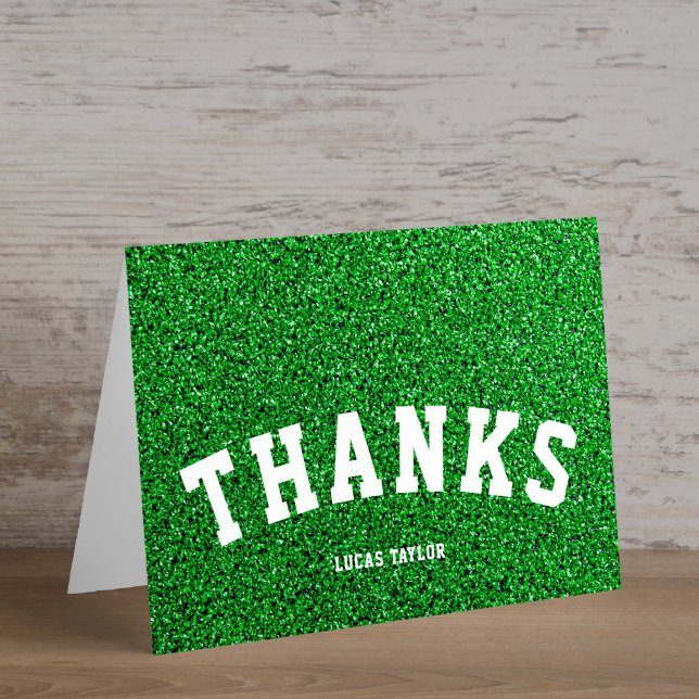 Green Turf Athlete Sports Thank You Card (Creator Uploaded)