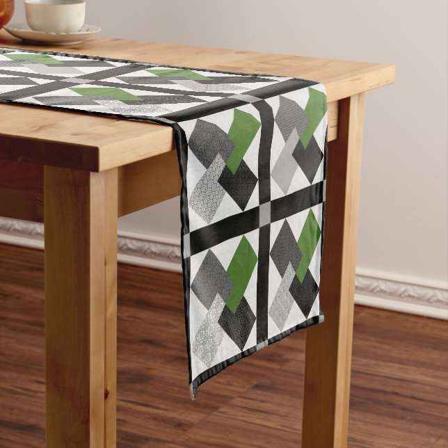 Green "Turn of a Friendly Card" Table Runner (In Situ)