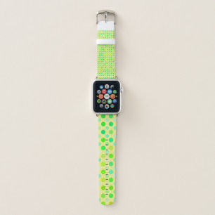 Green turquoise and yellow polka dot apple watch band