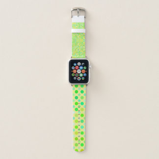 Green turquoise and yellow polka dot apple watch band