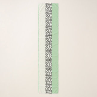 Green Turquoise Black Geometric Stripe Islamic Scarf