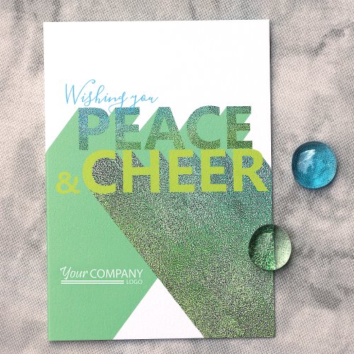 Green Turquoise Business Holiday Christmas Card
