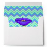 Green Turquoise Lavender Chevron ZizZag Envelope