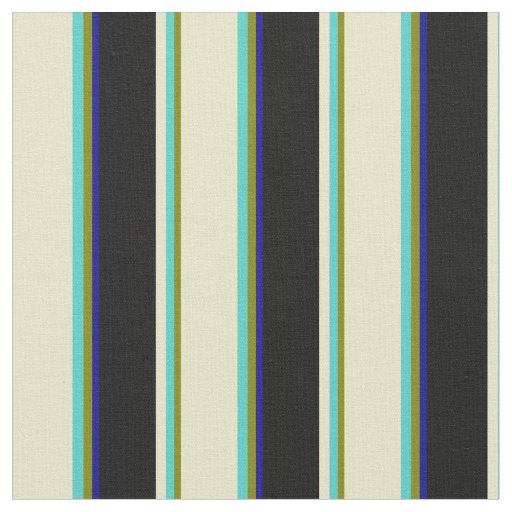 Green, Turquoise, Pale Goldenrod, Black, Dark Blue Fabric