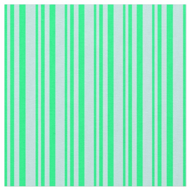 Green & Turquoise Stripes/Lines Pattern Fabric (Close Up)