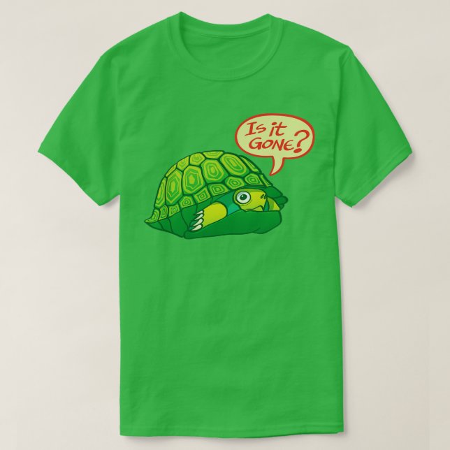 Green turtle asking if its OK to go out of its she T-Shirt (Design Front)