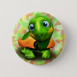 Green Turtle Baby 3D Buttons