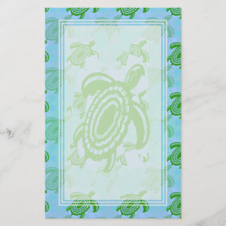 Green Turtle Blank Stationery