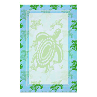 Green Turtle Blank Stationery