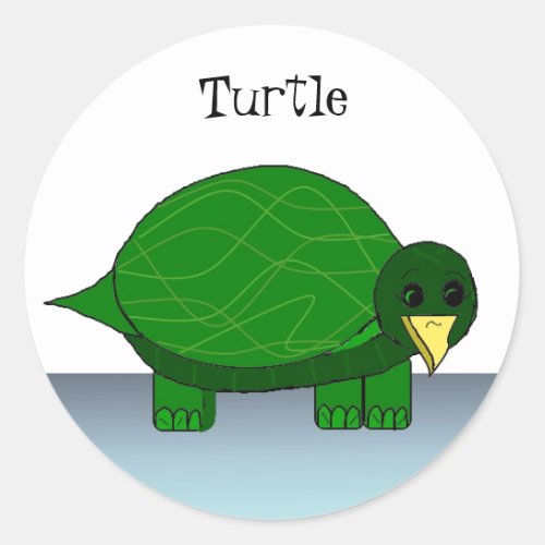 Green Turtle Classic Round Sticker