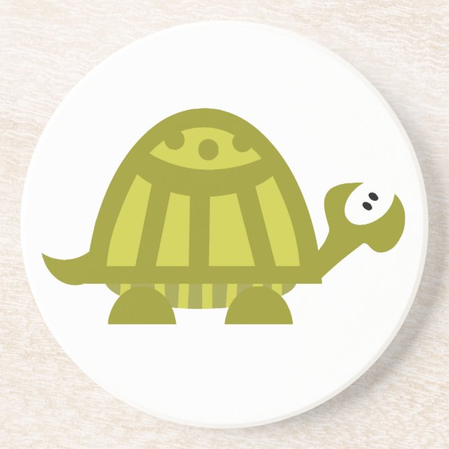 Green Turtle Drink Coaster (Front)