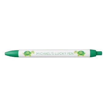 Green Turtle Good Luck Charm Pen For Exams And by nyxxie at Zazzle