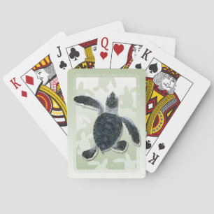 Green Turtle Hatchling Playing Cards