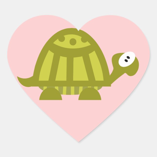 Green Turtle Heart Sticker (Front)