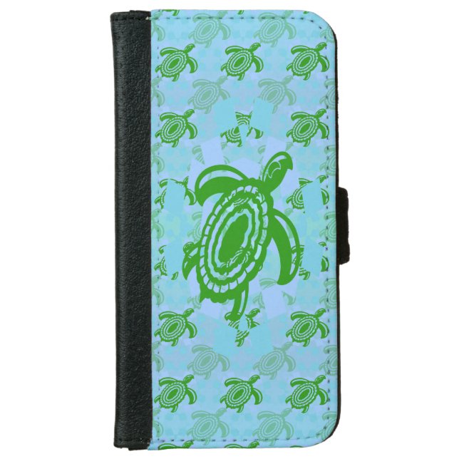Green Turtle iPhone Wallet Case (Front)