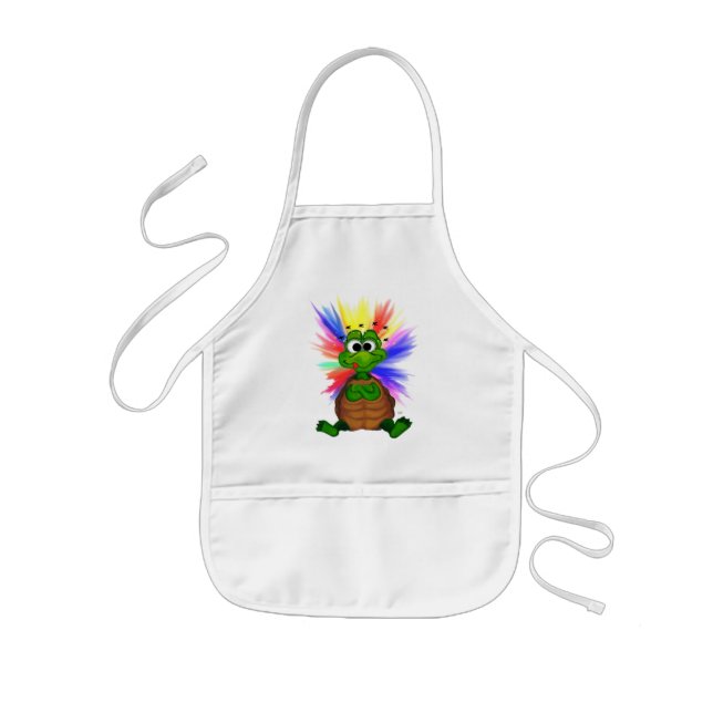 Green Turtle Kids' Apron (Front)
