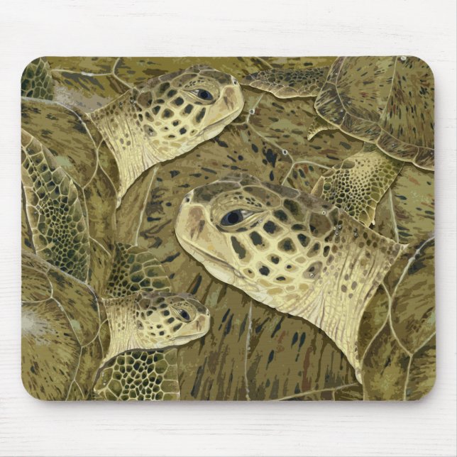 Green Turtle Mouse Pad (Front)