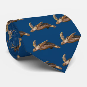 Green turtle neck tie