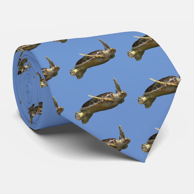 Green turtle neck tie (Rolled)