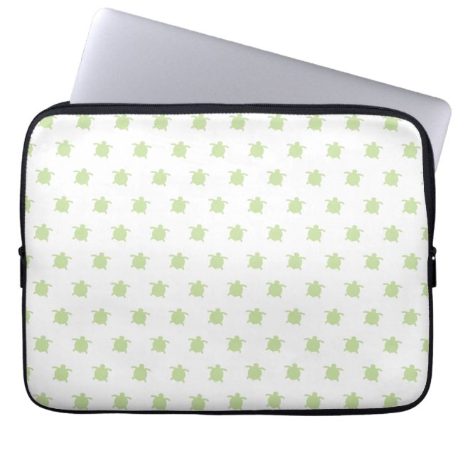 Green Turtle Pattern Laptop Sleeve (Front)