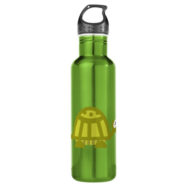 Green Turtle Stainless Steel Water Bottle (Front)