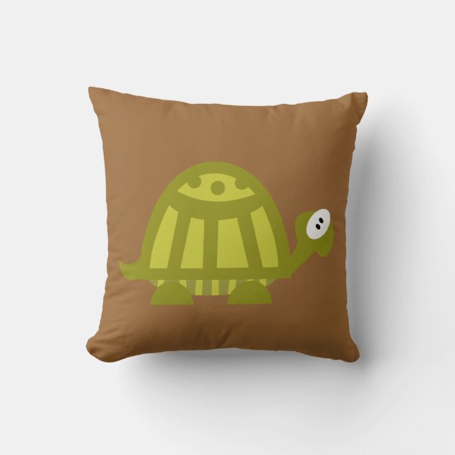 Green Turtle Throw Pillow (Front)