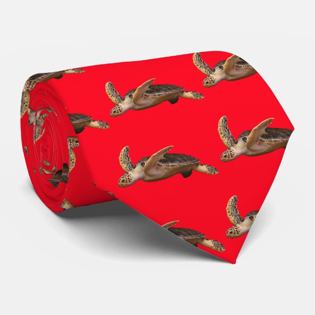 Green turtle tie (Rolled)