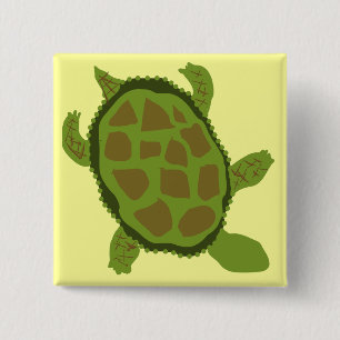 Green Turtle Tshirts and Gifts Button