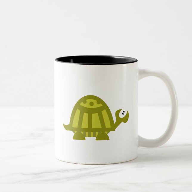 Green Turtle Two-Tone Coffee Mug (Right)
